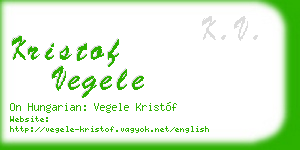 kristof vegele business card